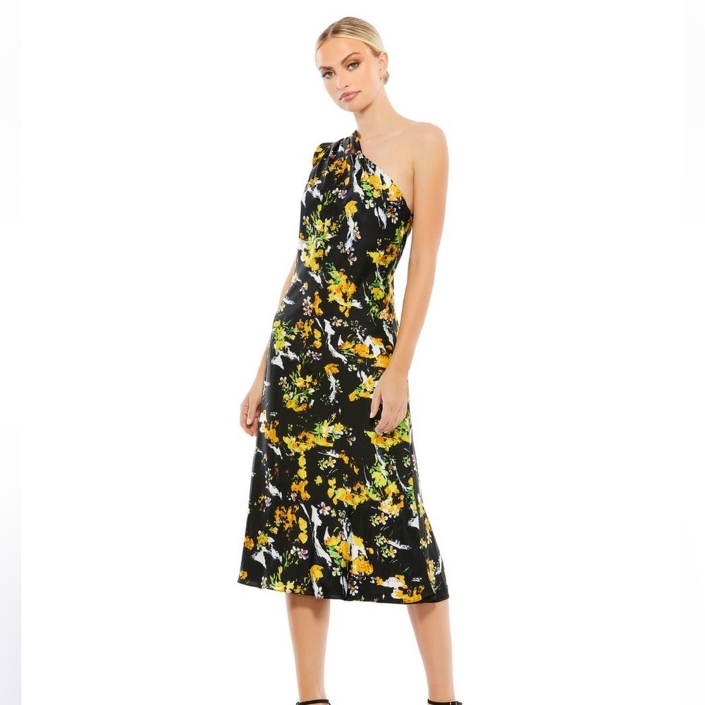 Ierna for Mac Duggar Vibrant Floral One-Shoulder Dress Size 6